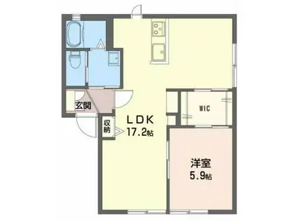 コーポグレイスA棟(1LDK/1階)の間取り写真