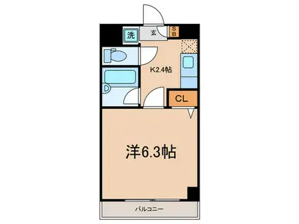 メゾンユーフォリア(1K/2階)の間取り写真