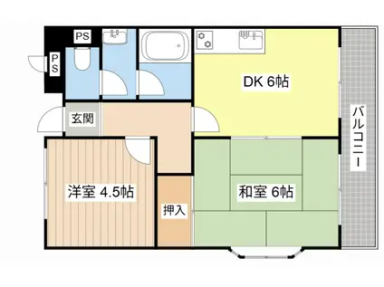 LA PREMIERE(2DK/3階)の間取り写真