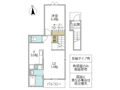 プラシード(1LDK/2階)の間取り写真