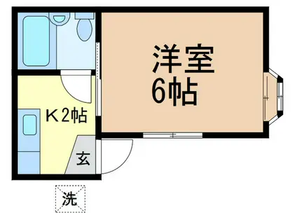 パ-クサイド(1K/1階)の間取り写真