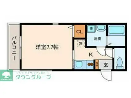 ブロッサム(1K/2階)の間取り写真