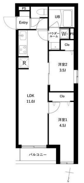プレセダン千駄木(2LDK/3階)の間取り写真