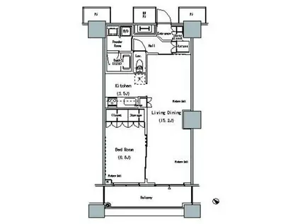 ザ 東京タワーズ ミッドタワー(1LDK/9階)の間取り写真