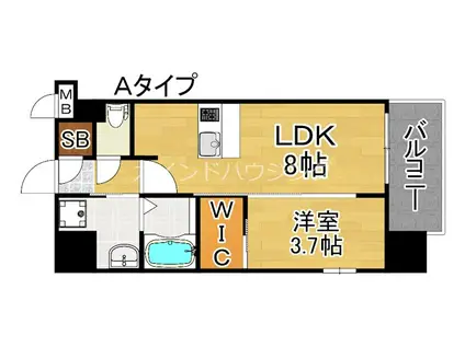 LUXE住吉公園(1LDK/6階)の間取り写真