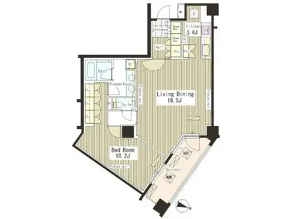 パークアクシス恵比寿(1LDK/6階)の間取り写真