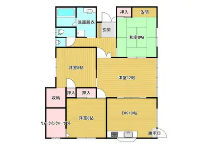 下津浦アパート2(4DK/1階)の間取り写真