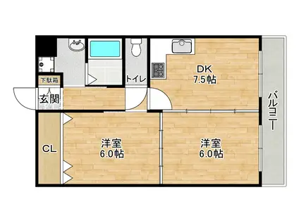 OAマンション(2DK/3階)の間取り写真