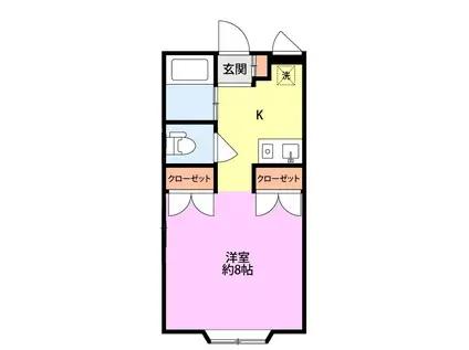 シュタットハウス中条(1K/1階)の間取り写真