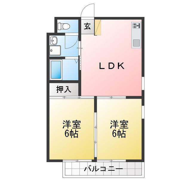 パストラルミキ(2LDK/3階)の間取り写真