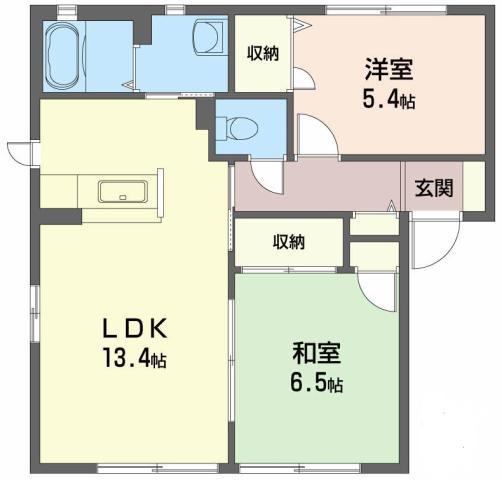 ラ・ネージュII番館(2LDK/1階)の間取り写真