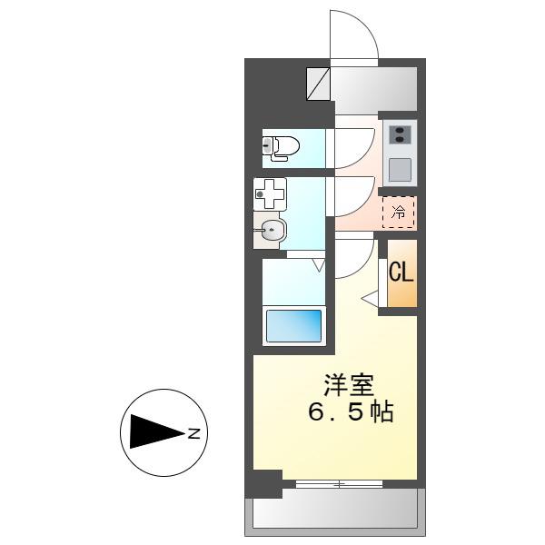 S-RESIDENCE上前津駅前(1K/13階)の間取り写真