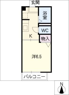 ウェスティ朝岡(1K/2階)の間取り写真