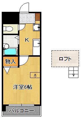 ロイヤルヒルズ黒崎壱番館(1K/6階)の間取り写真