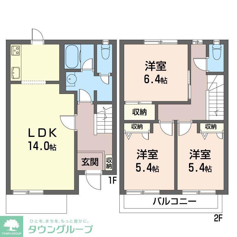アミューズ大南A(3LDK/1階)の間取り写真