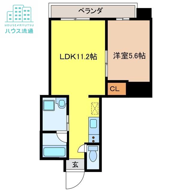 ソラティオ万屋(1LDK/11階)の間取り写真