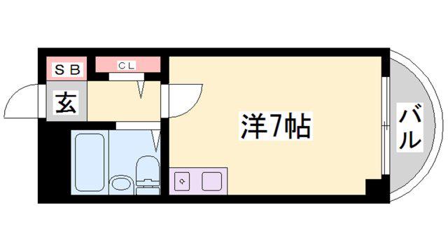カルム白鷺(ワンルーム/6階)の間取り写真