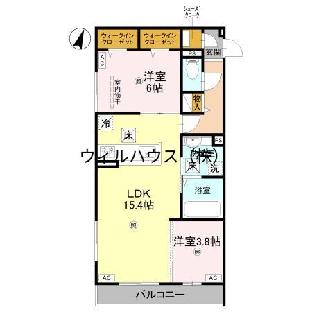 グランヴェール7(2LDK/1階)の間取り写真