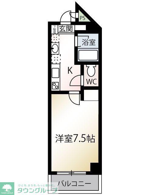 第二ウインベル(1K/3階)の間取り写真