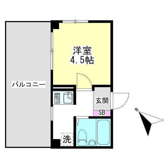 グリーンヒルズ(1K/2階)の間取り写真