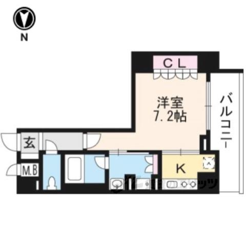 リーガル京都堀川中立売(1K/5階)の間取り写真