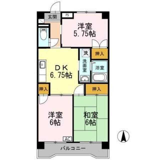 小峯ビル(3DK/3階)の間取り写真