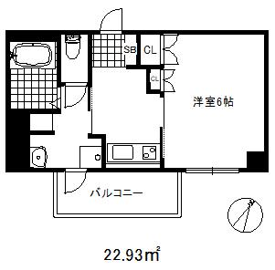 神戸元町ノア(1K/7階)の間取り写真
