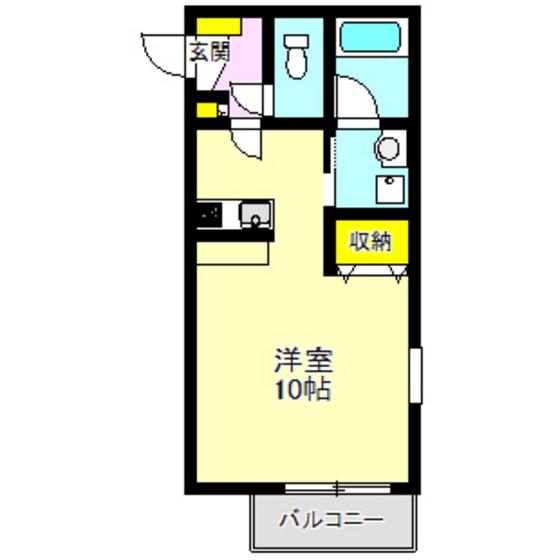 ウインドヴィレッジ(1DK/2階)の間取り写真