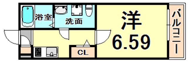 プレステージスクエア(1K/3階)の間取り写真