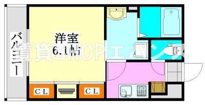 リブリ・大久保II(1K/3階)の間取り写真
