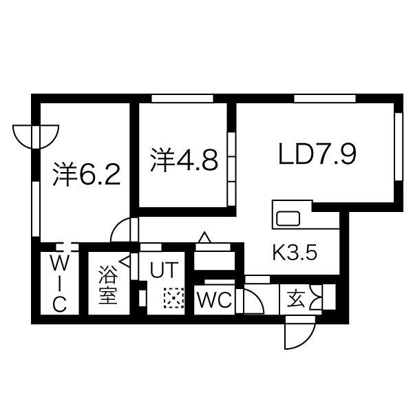 COMFORT AMS(2LDK/3階)の間取り写真