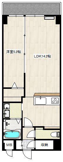 レジデンス宮城野テラス(1LDK/2階)の間取り写真