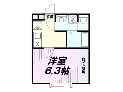 KLEISひばりヶ丘II(1K/2階)の間取り写真