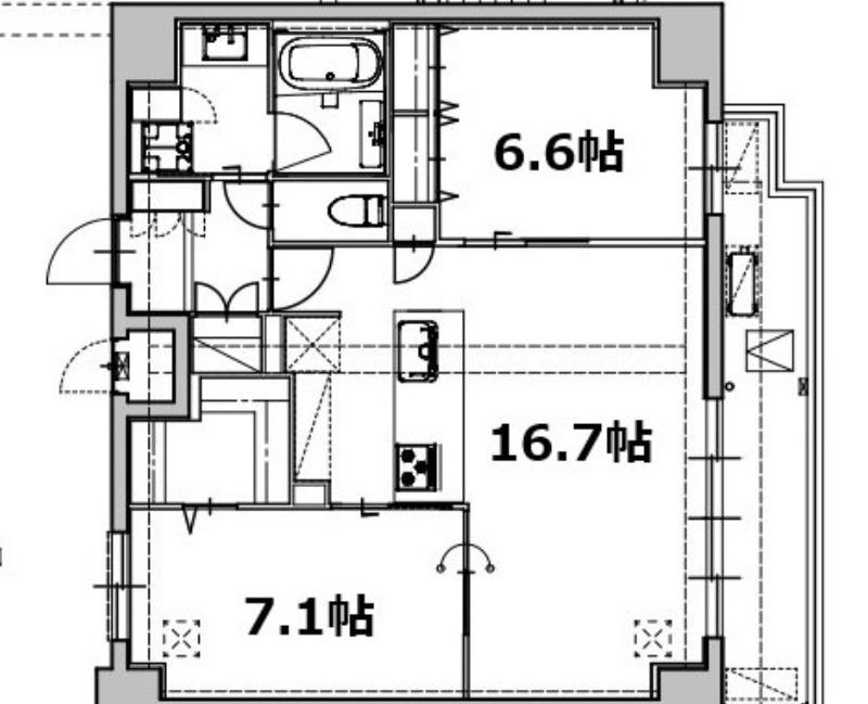 ミラージュパレス天王寺堀越町(2LDK/8階)の間取り写真