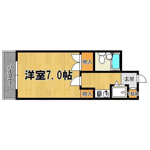 エクセレントコート(1K/2階)の間取り写真