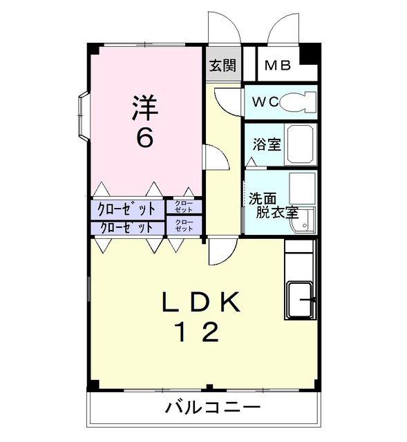 グランシェーヌ(1LDK/3階)の間取り写真