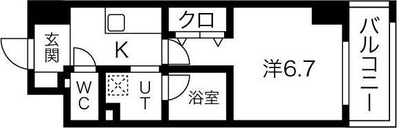 PULCHRA OZONE(1K/4階)の間取り写真