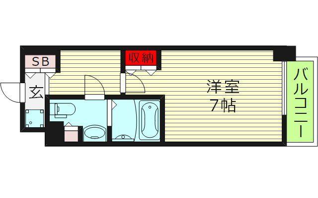 ワールドアイ大阪城イーストアドバンス(1K/10階)の間取り写真