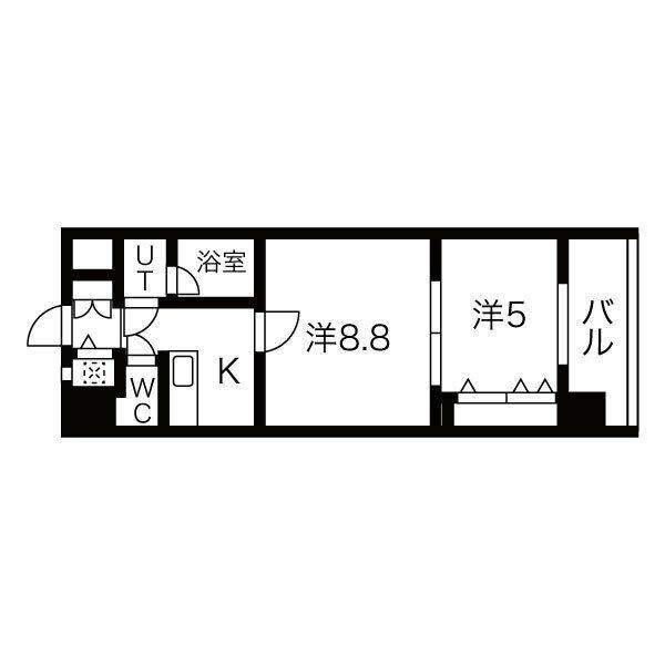 THE MUSIC COURT(2K/8階)の間取り写真