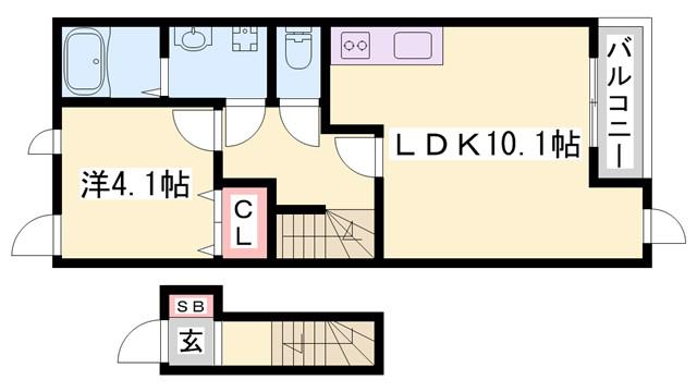 シャルマン(1LDK/2階)の間取り写真