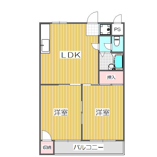 LUMIERE住吉ノース(2LDK/1階)の間取り写真