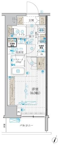 ブライズ吉野町(1K/7階)の間取り写真