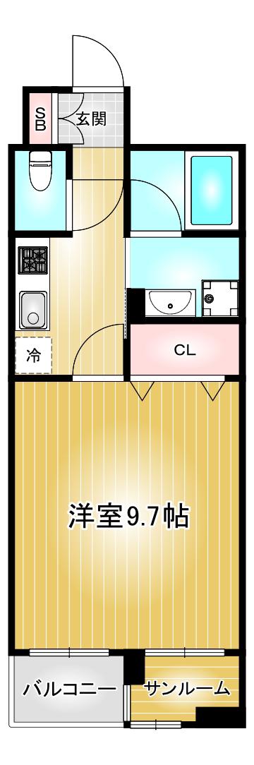 あいさきがけ(1K/14階)の間取り写真