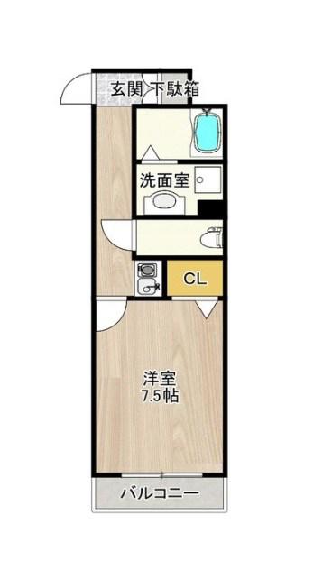 CITYSPIRE神戸元町II(1K/9階)の間取り写真