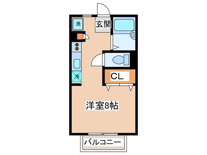 パセオ朋栄II(ワンルーム/1階)の間取り写真