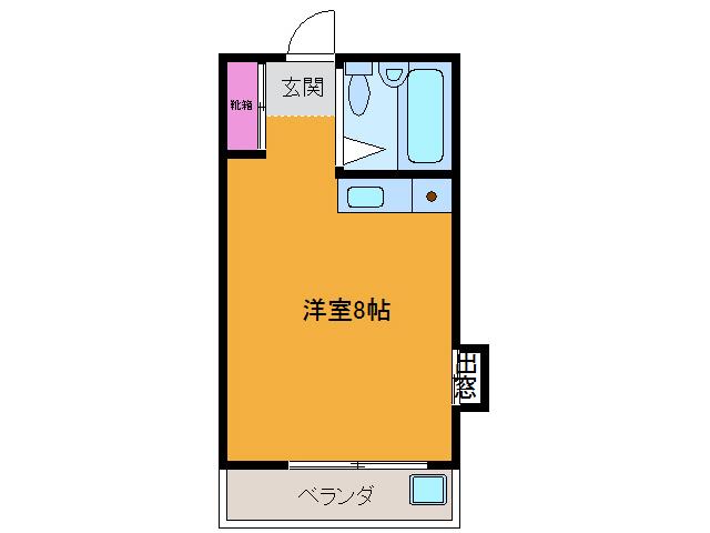 愛媛舗道ビル(ワンルーム/4階)の間取り写真