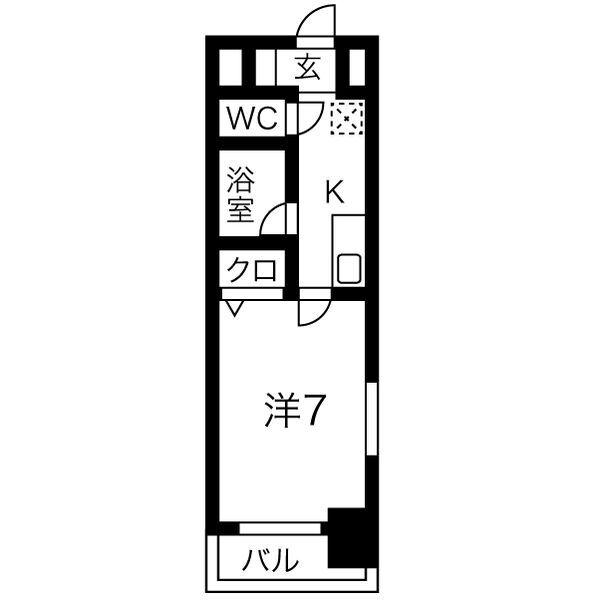 TSDREAM新生(1K/7階)の間取り写真