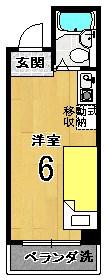 ユーシティ早川(ワンルーム/2階)の間取り写真