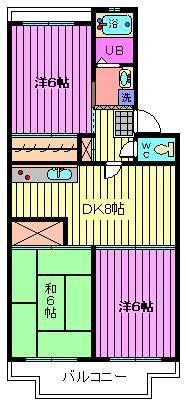 リバーサイドパーク(3DK/3階)の間取り写真