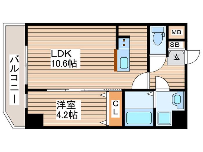 URBAN TERRACE ODAWARA(1LDK/6階)の間取り写真